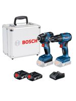 Parafusadeira Furadeira Impacto GSB 185-LI + Chave de Impacto GDR 18V-200, 2 Baterias e Maleta BOSCH