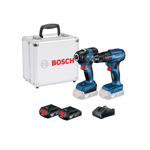 Parafusadeira Furadeira Impacto GSB 185-LI + Chave de Impacto GDR 18V-200, 2 Baterias e Maleta BOSCH