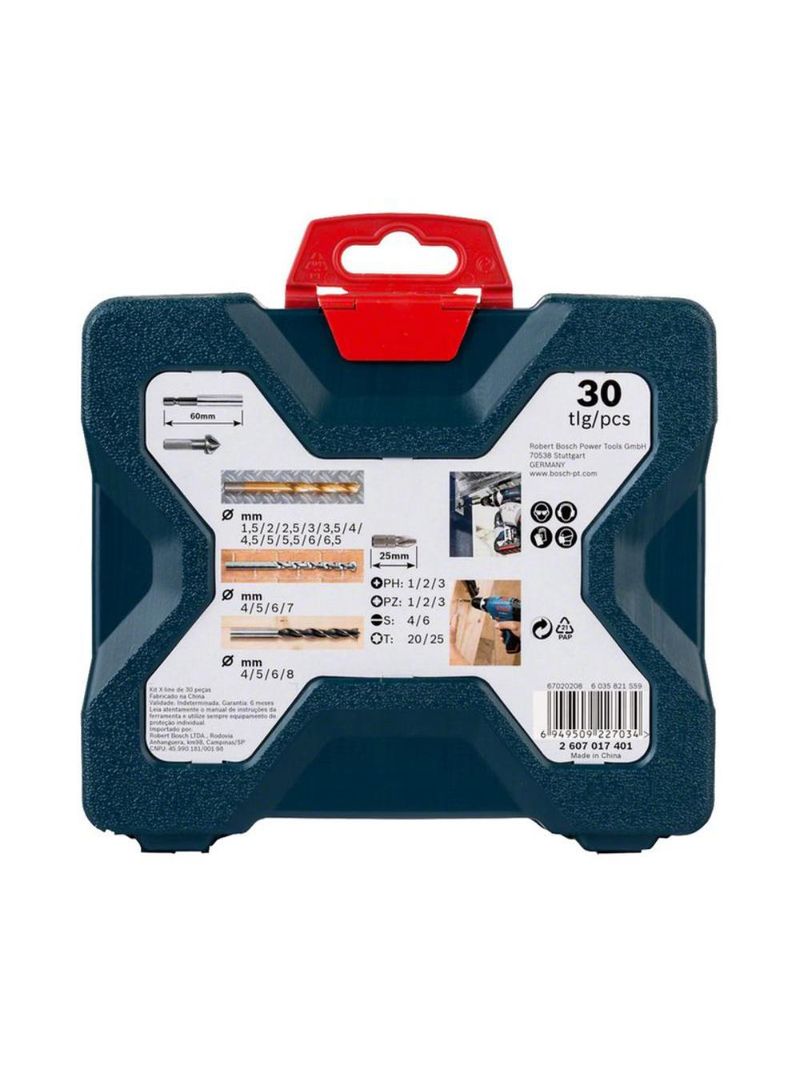 Estojo de Brocas e Pontas com 30 Peças X-Line Titânio BOSCH