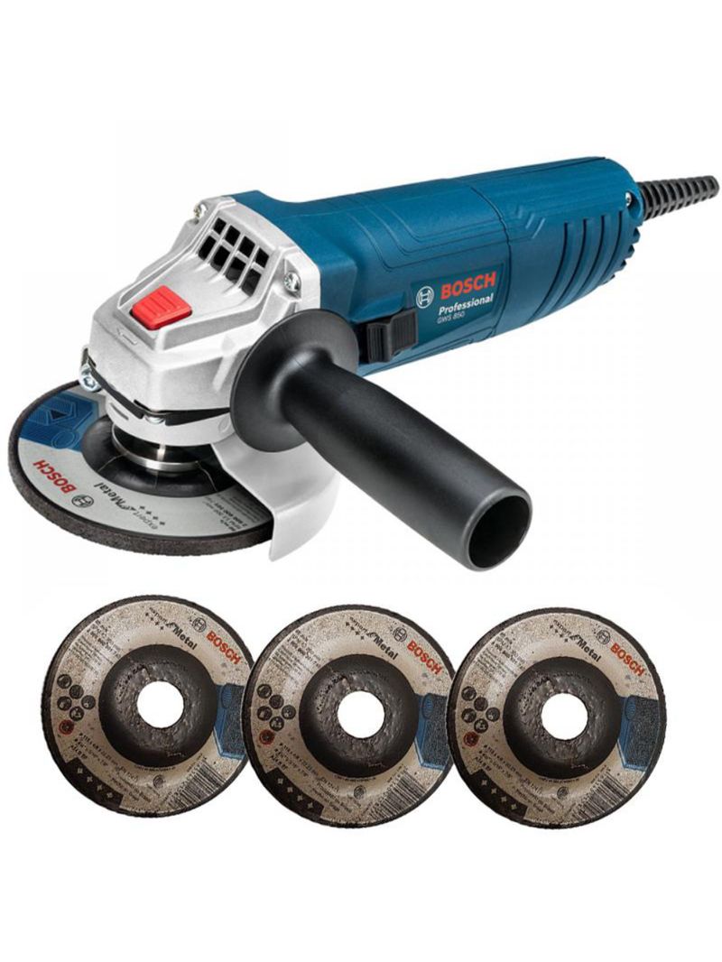 Esmerilhadeira Angular 41/2 POL 850W GWS 850 c/ Maleta e 3 Discos BOSCH