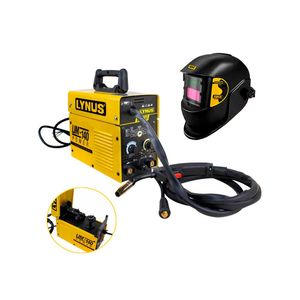 Kit Solda Inversora Multiprocesso TIG MIG Eletrodo 140A LIM-140 Power Bivolt LYNUS + Máscara de Solda Automática