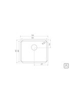 Cuba de Embutir Quadrum 50 Tramontina 50x40x20 cm em Aço Inox Acetinado OUTLET