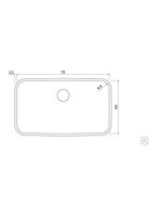 Cuba de Embutir Tramontina Dora 70 BL R6 em Aço Inox Acetinado 70x40x20 cm OUTLET