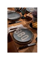 Kit Prato Raso Tramontina Churrasco Stone em Porcelana 28 cm 6 Peças