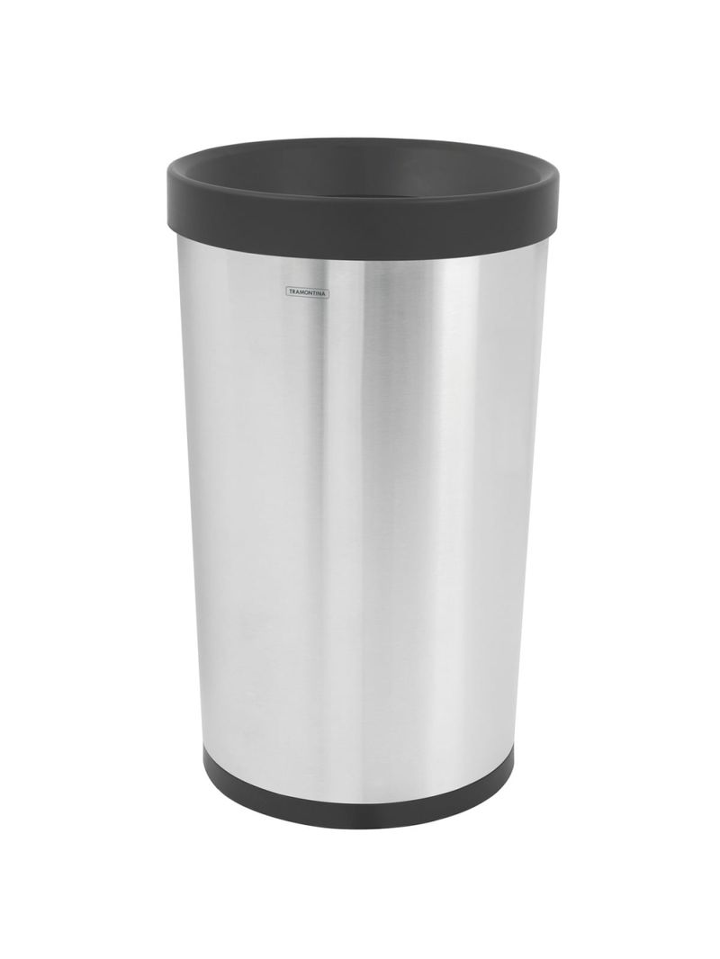 Lixeira Tramontina Molise Aço Inox Acetinado sem Tampa 50 Litros