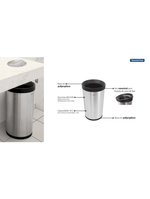 Lixeira Tramontina Molise Aço Inox Acetinado sem Tampa 50 Litros