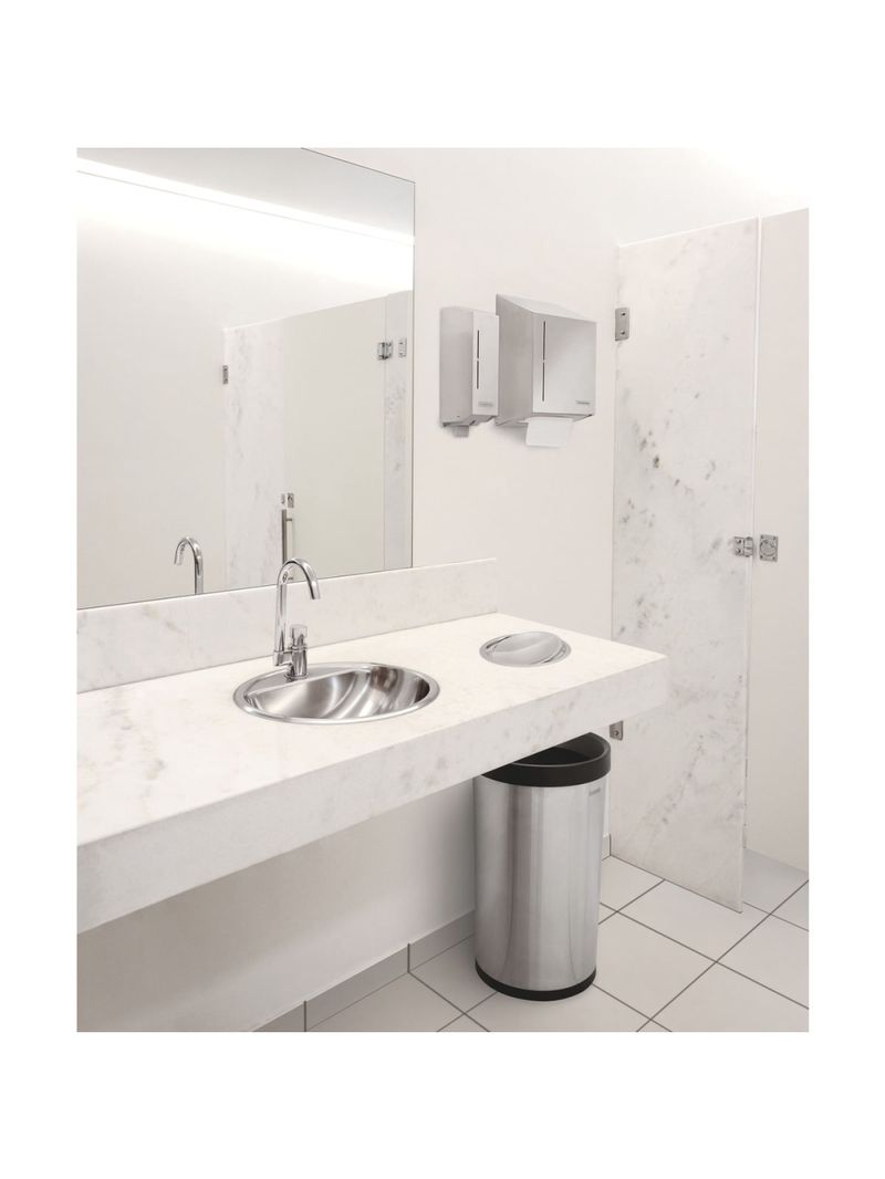 Lixeira Tramontina Molise Aço Inox Acetinado sem Tampa 50 Litros