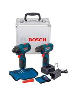 Kit Combo Furadeira GSR 120-LI + Chave de Impacto GDR 120-LI + Estojo Brocas X-Line 30 Peças BOSCH