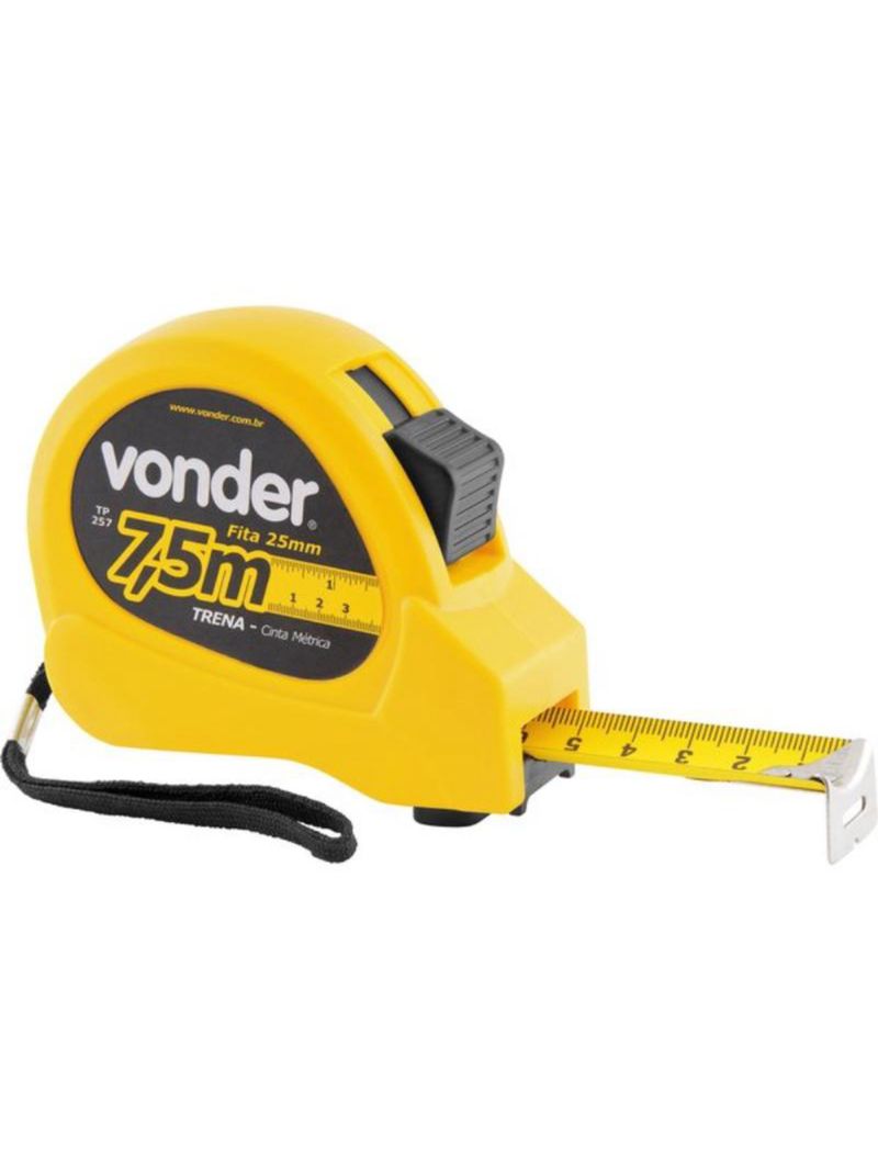 Trena de Aço 7,5 Metros 25 MM c/ Trava VONDER