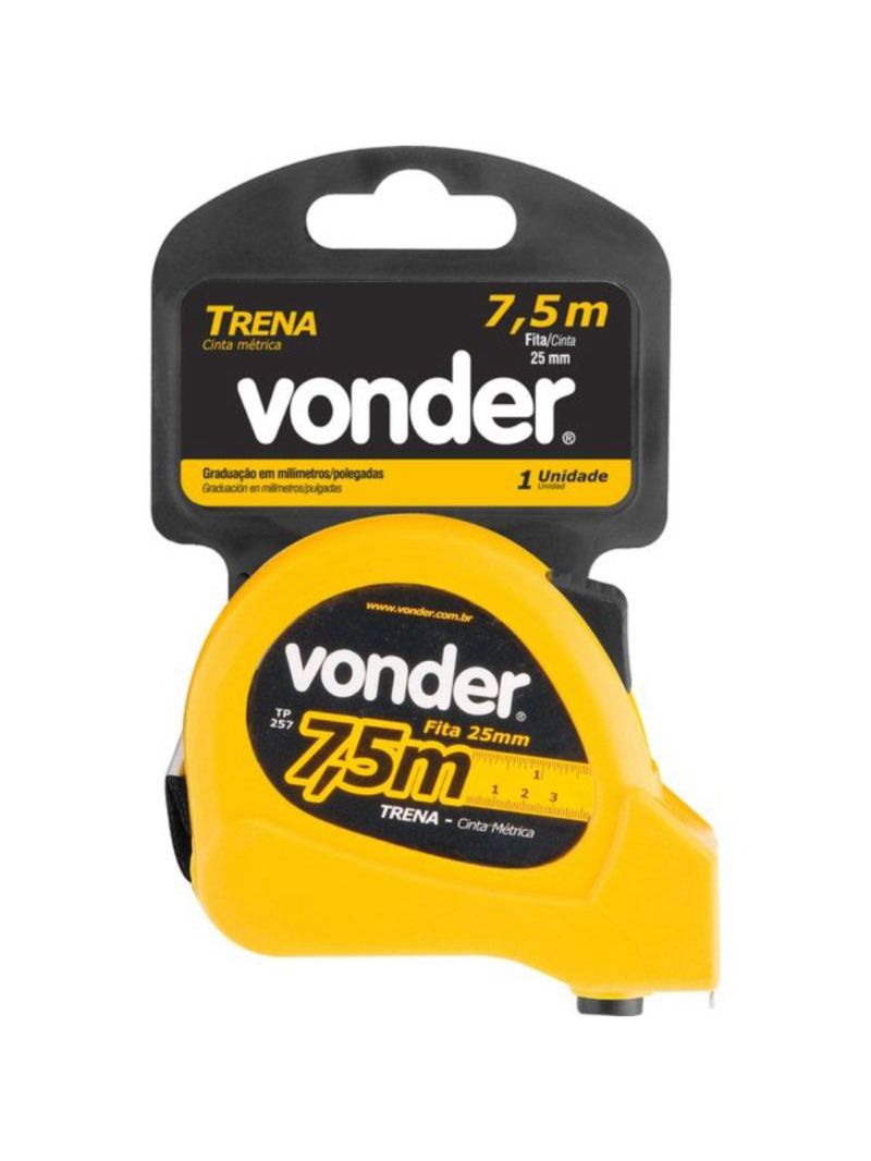 Trena de Aço 7,5 Metros 25 MM c/ Trava VONDER