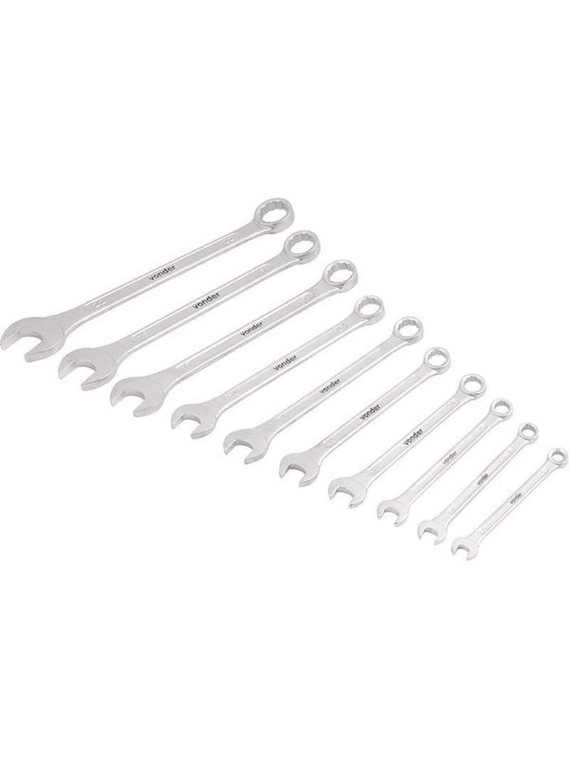 Chave Combinada Jogo de 6 a 22 MM c/ 10 Peças Cromo Vanadium VONDER