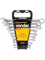 Chave Combinada Jogo de 6 a 22 MM c/ 10 Peças Cromo Vanadium VONDER