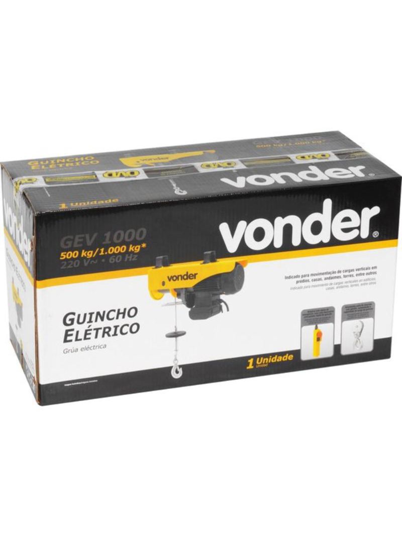Talha Elétrica de 500 à 1000 KG GEV 1000 VONDER