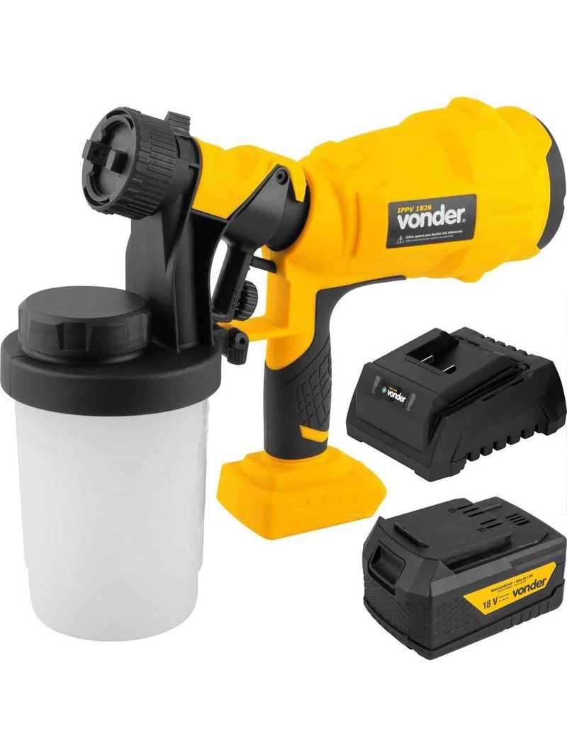 Pistola de Pintura à Bateria 18v com Bateria e Carregador VONDER-Bivolt