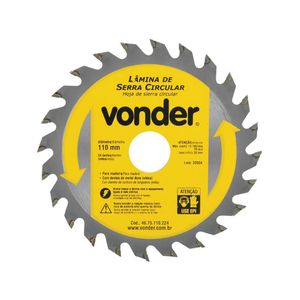 Serra Circular de Widea 4.3/8 POL 110MM x 20MM 24 Dentes VONDER