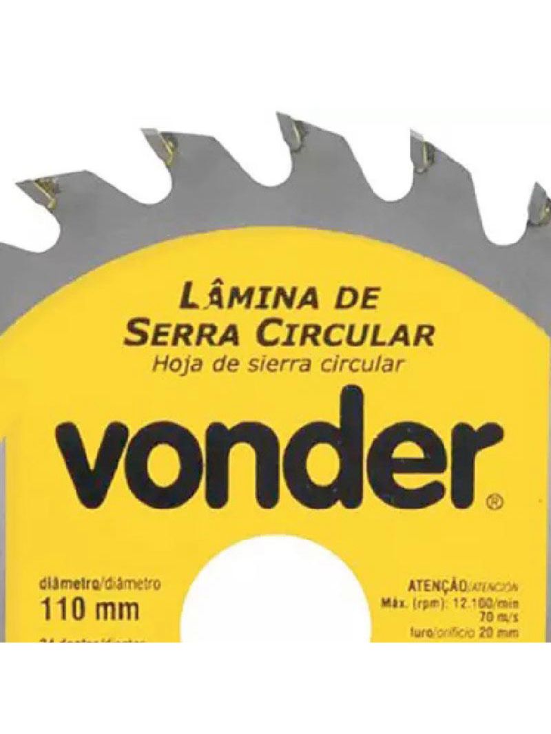 Serra Circular de Widea 43/8 POL 110MM x 20MM 24 Dentes VONDER