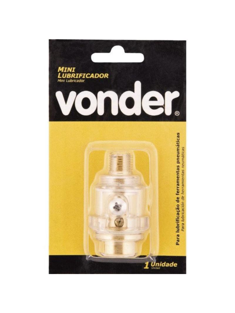 Mini Lubrificador 1/4 POL 90 PSI para Ferramentas Pneumáticas VONDER