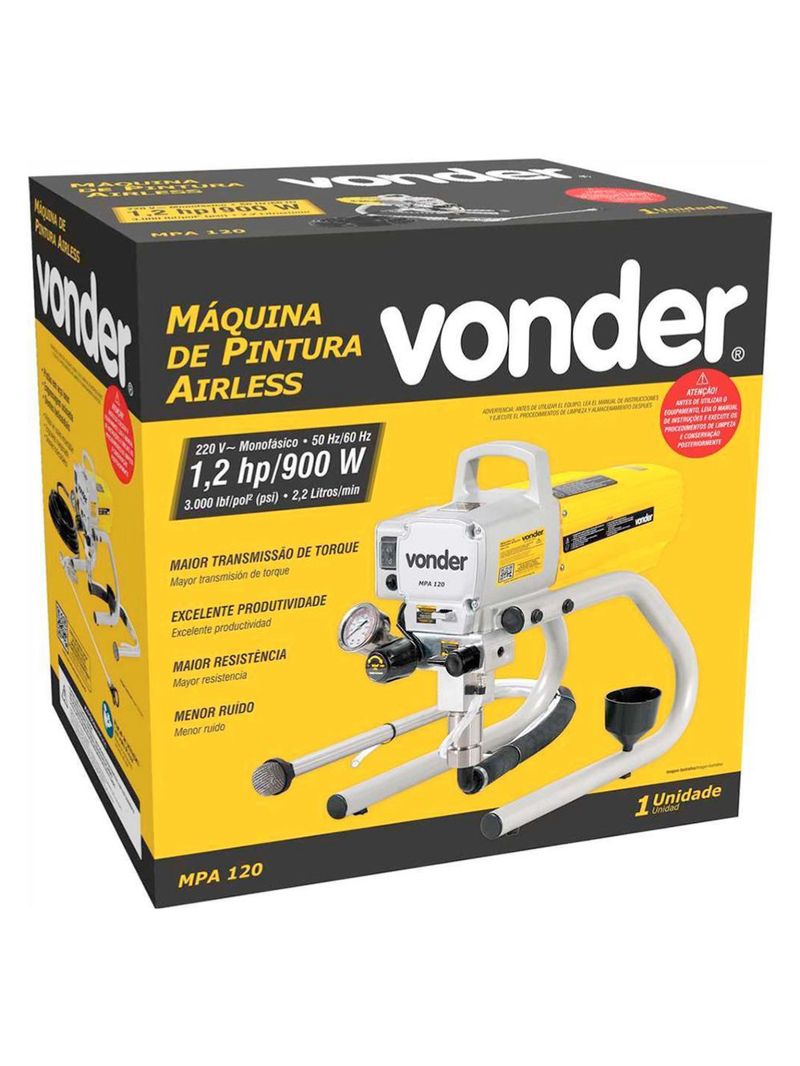 Máquina De Pintura Airless 1,2hp Mpa 120 Vonder 220v - 110V