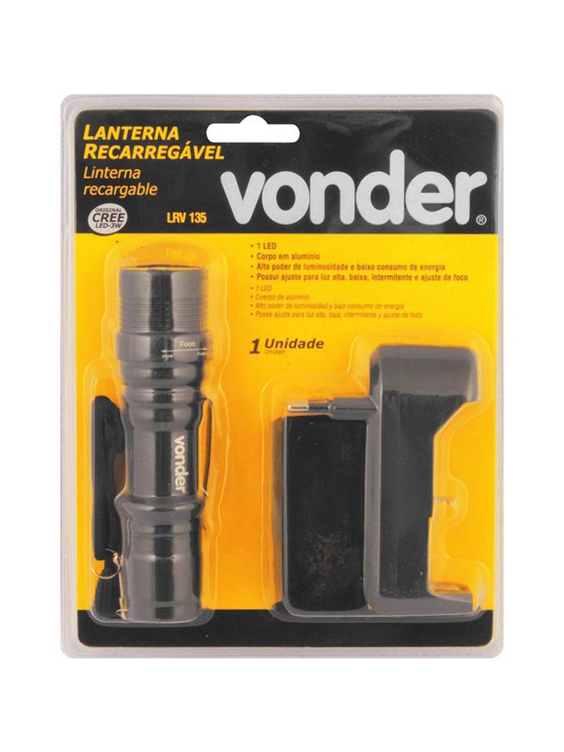 Lanterna Recarregável SUPERLED CREE Bivolt LRV 135 VONDER