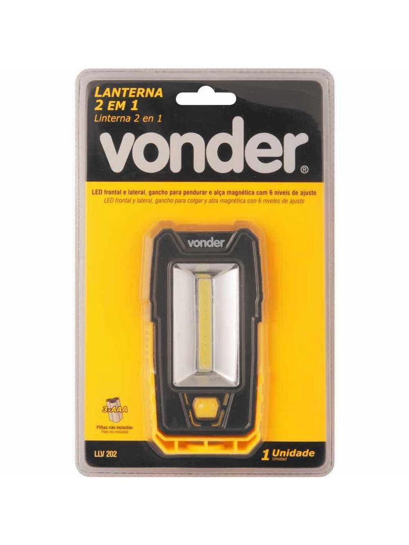 Lanterna Led 2 em 1 Magnética 12 cm a Pilha LLV 202 VONDER