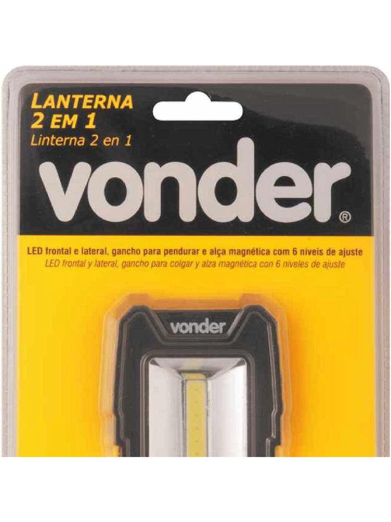 Lanterna Led 2 em 1 Magnética 12 cm a Pilha LLV 202 VONDER