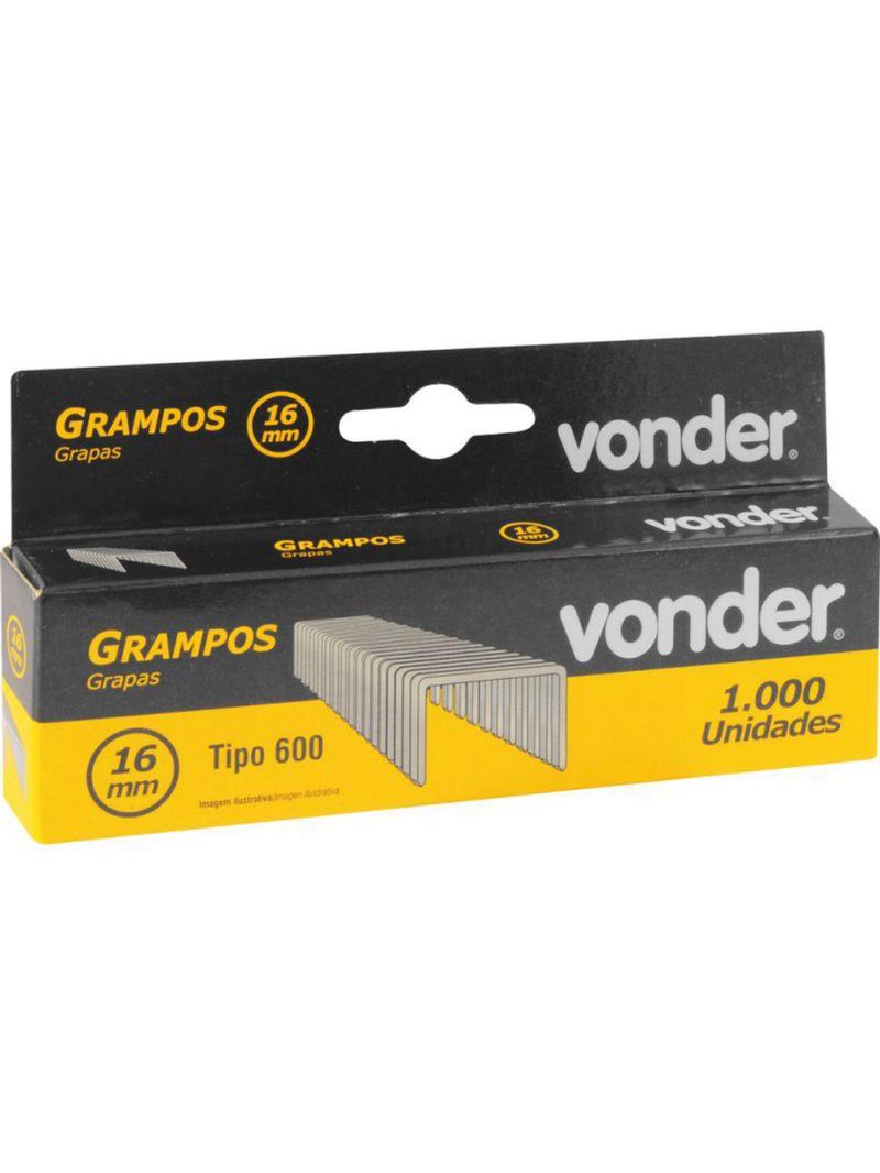 Grampo para Grampeador Pinador 16MM GPE 916 com 1000 Peças VONDER