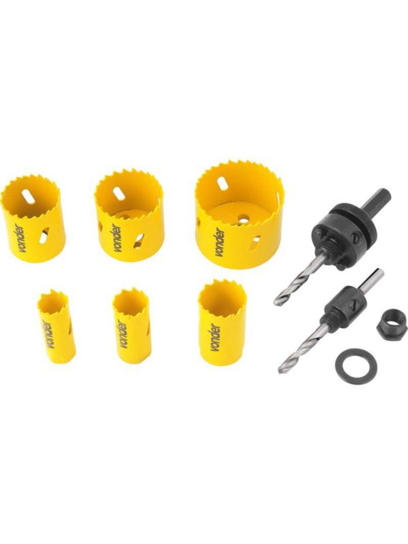 Jogo de Serras Copo Bimetal em Aço Rápido com 9 Peças SCV 200 VONDER