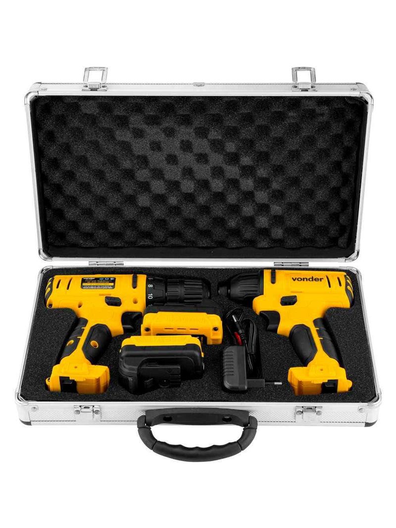 Kit Parafusadeira/Furadeira Impacto 12V Bivolt VONDER-Bivolt