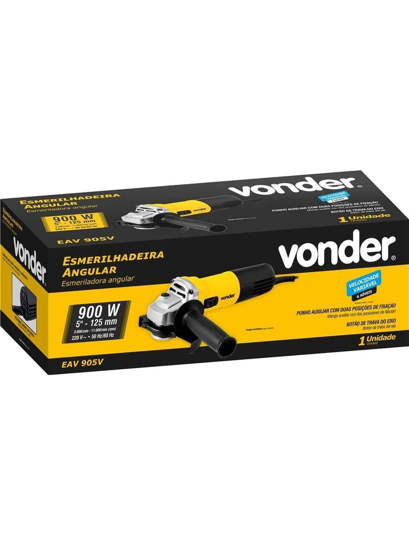 Esmerilhadeira Angular 5 POL Velocidade Variável 900W 6001905220 VONDER-220V