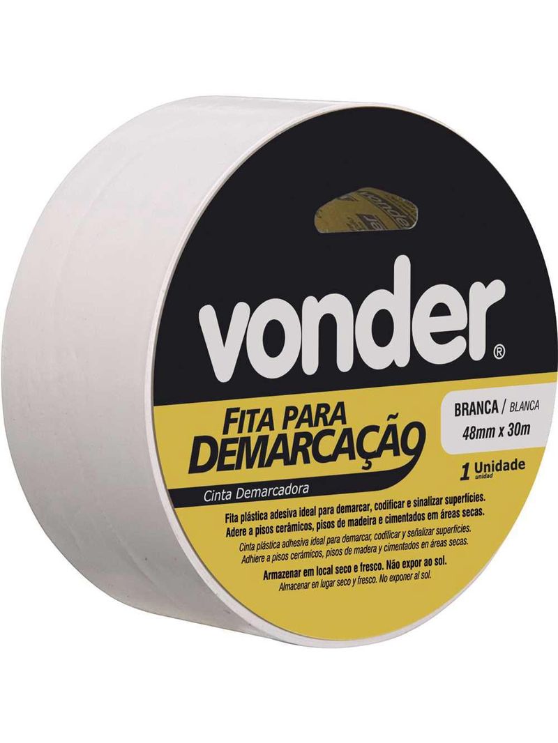 Fita para Demarcação de Solo BRANCA 48MM x 30 Metros VONDER