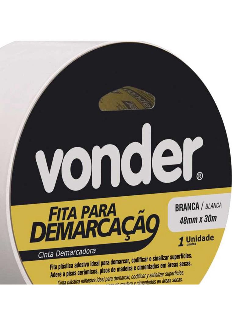 Fita para Demarcação de Solo BRANCA 48MM x 30 Metros VONDER