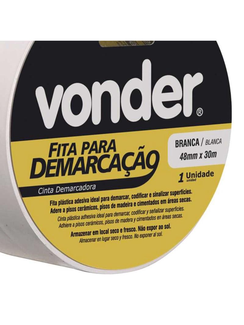 Fita para Demarcação de Solo BRANCA 48MM x 30 Metros VONDER