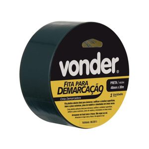 Fita para Demarcação de Solo PRETA 48 MM x 30 Metros VONDER