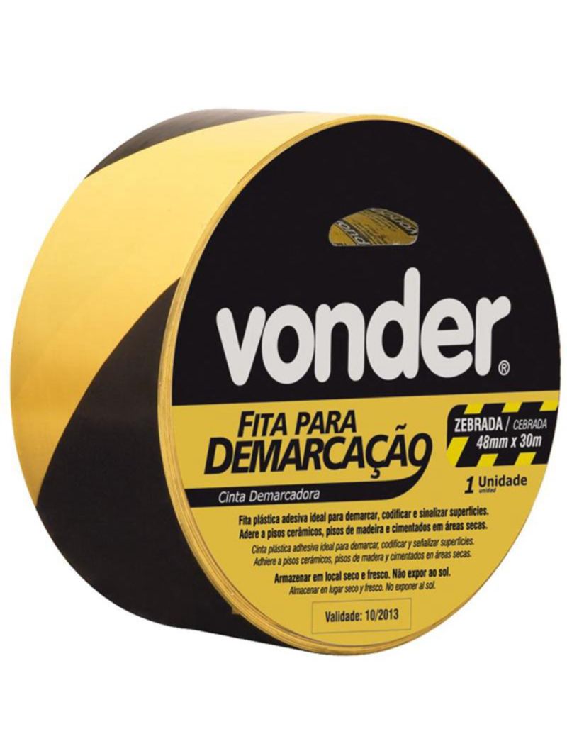 Fita para Demarcação de Solo ZEBRADA 48 MM x 30 Metros VONDER
