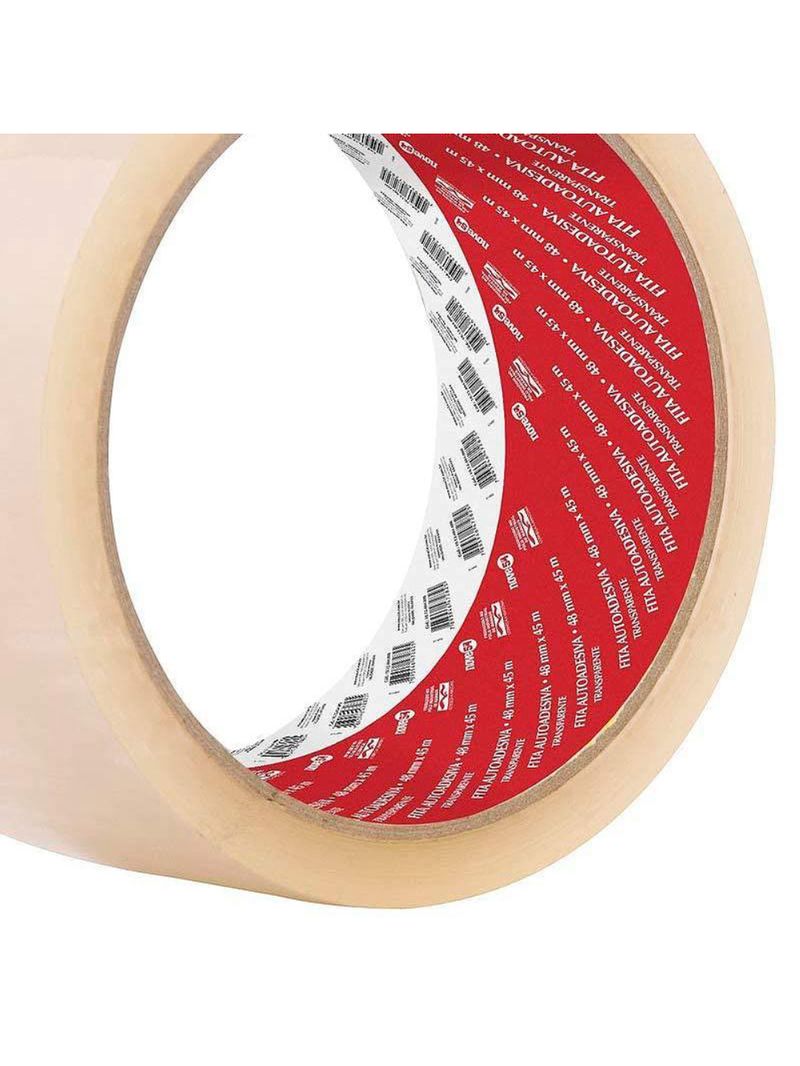 Fita Para Empacotamento 48MM x 45M Transparente Kit Com 10 Unidades NOVE54