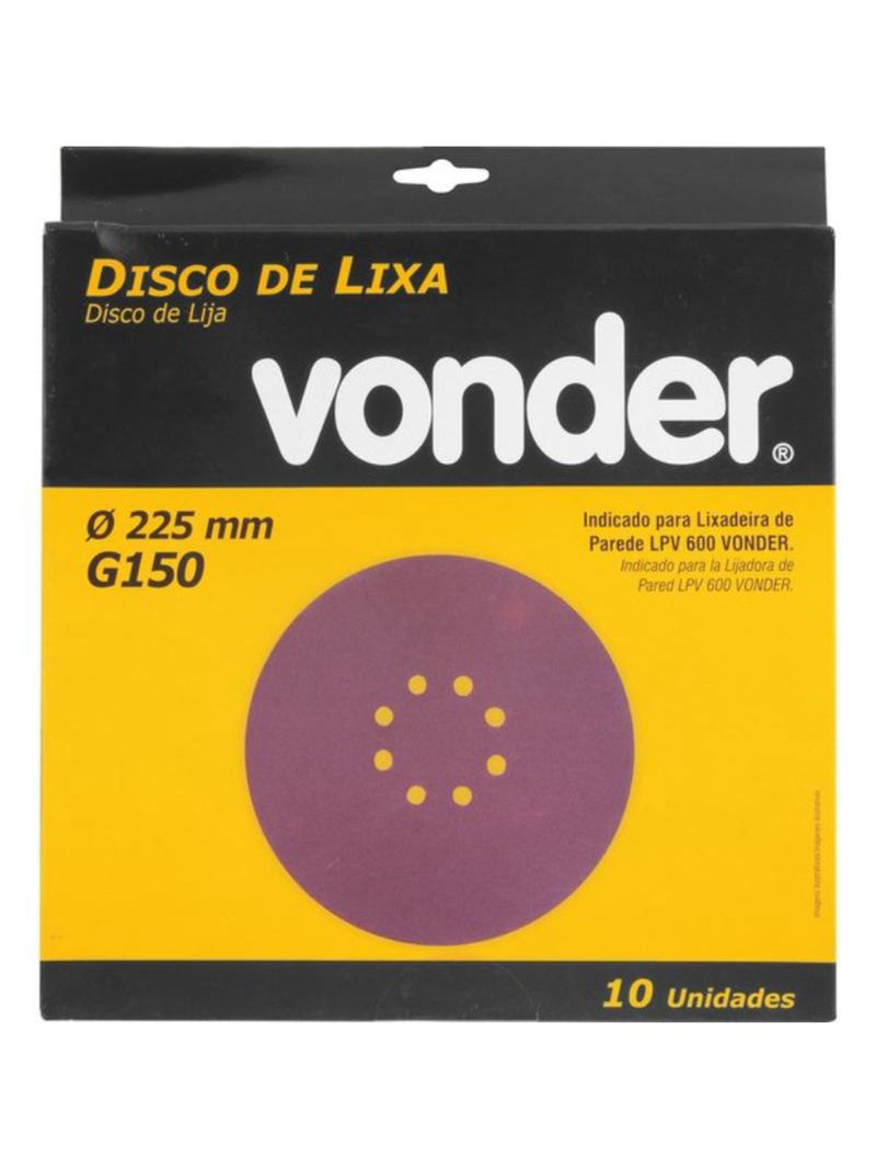 Disco Lixa Lixadeira Teto Lpv600 Grão 150 10 Unidades Vonder
