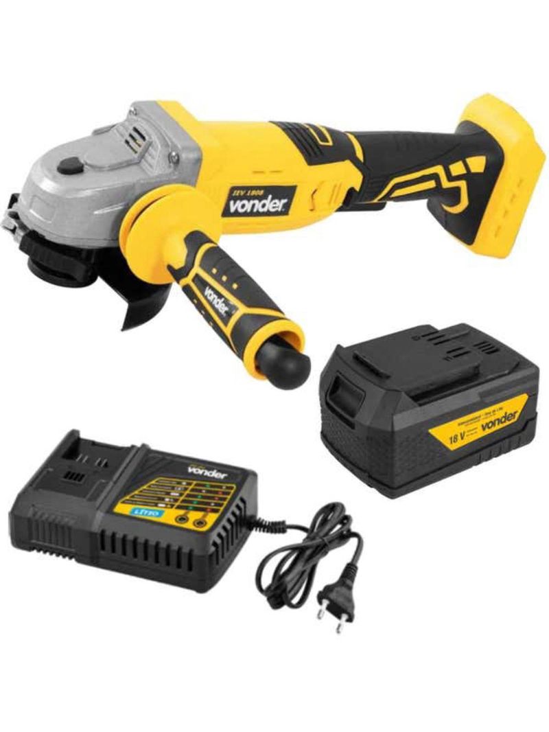 Esmerilhadeira Angular 18V 41/2 POL + Bateria 18v + Carregador VONDER-Bivolt