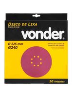 Disco de Lixa para Lixadeira de Teto LPV 60 com 10 Unidades Grão 240 VONDER