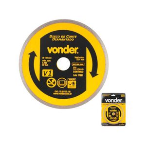 Disco de Corte Diamantado 7 POL 180 MM Furo 22 MM V1 Liso Contínuo VONDER