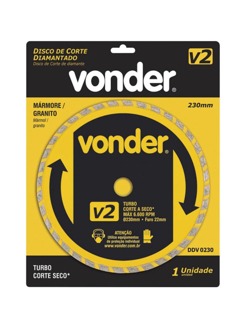 Disco Diamantado 43/8 Pol p/ Mármore e Granito V2 VONDER
