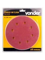 Disco de Lixa para Lixadeira de Teto LPV 750 Grão 80 Kit 10 Unidades VONDER
