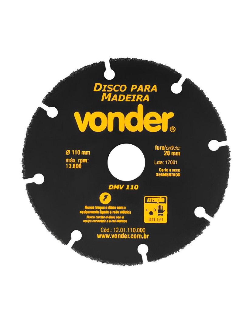Disco Diamantado 43/8 POL para Madeira 1201110000 VONDER