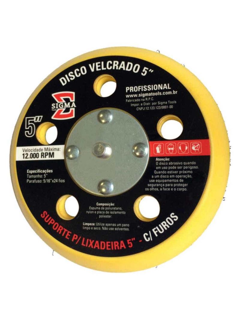 Disco Velcrado 5 POL com Furos SIGMA