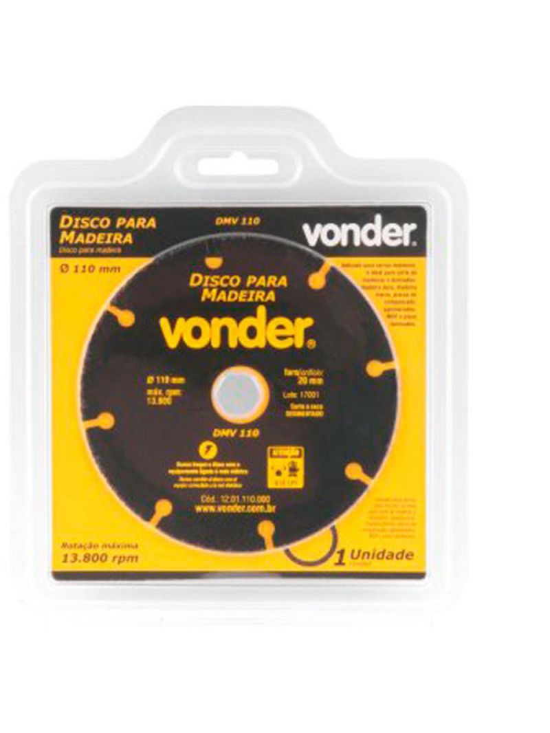 Disco Diamantado 43/8 POL para Madeira 1201110000 VONDER
