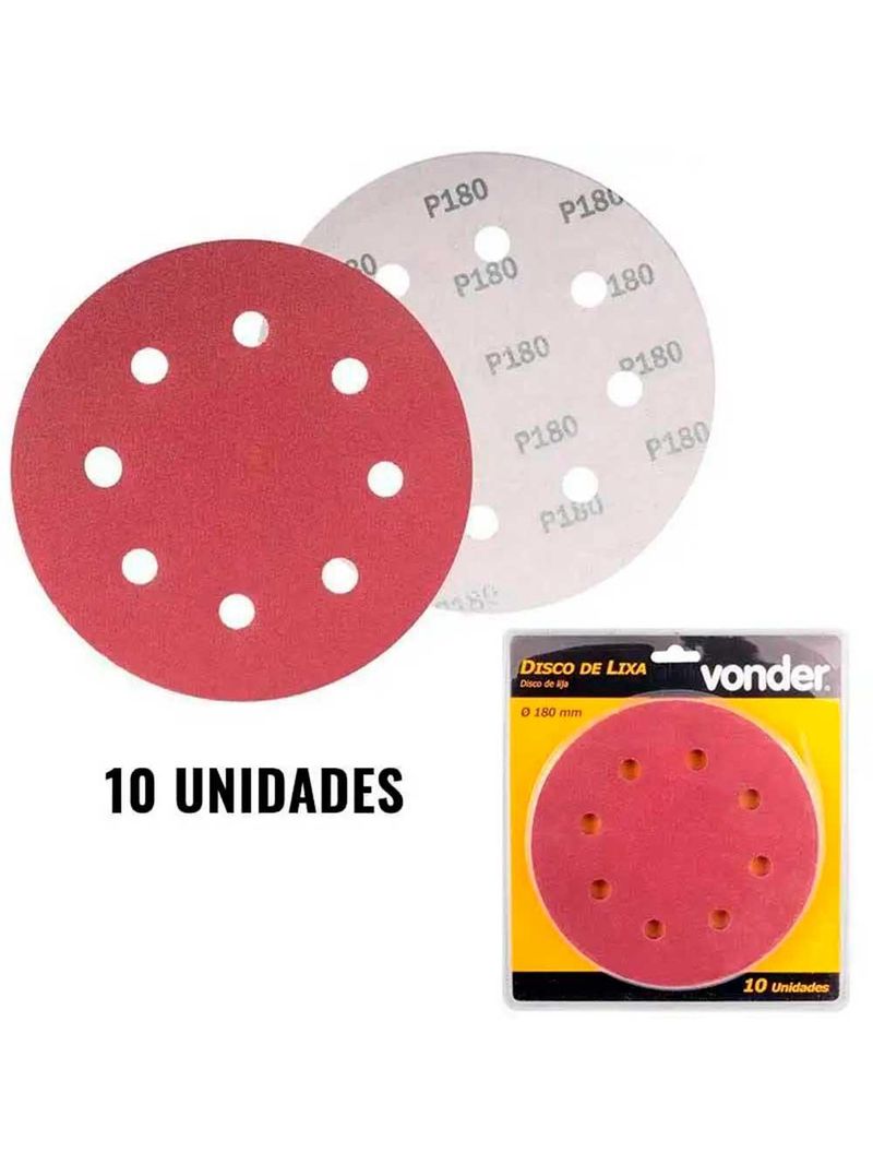 Disco de Lixa para Lixadeira de Teto LPV 750 com 10 Unidades Grão 180 VONDER