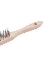 Escova de Aço Manual com Cabo de Madeira 3 Fileiras de Aço Inox VONDER