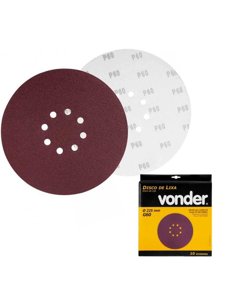 Disco de lixa G60 Lixadeira de Teto LPV600 PAC 10 Unidades VONDER