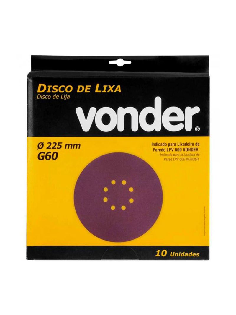 Disco de lixa G60 Lixadeira de Teto LPV600 PAC 10 Unidades VONDER