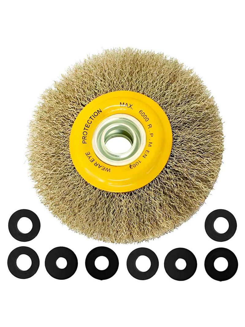 Escova Aço Circular 6 Pol Furo 11/4 Pol c/ Reduções VONDER