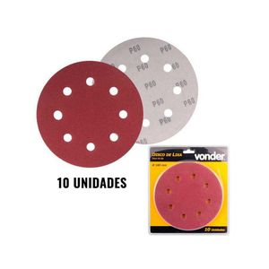 Disco de Lixa para Lixadeira de Teto LPV 750 Grão 60 Kit 10 Unidades VONDER